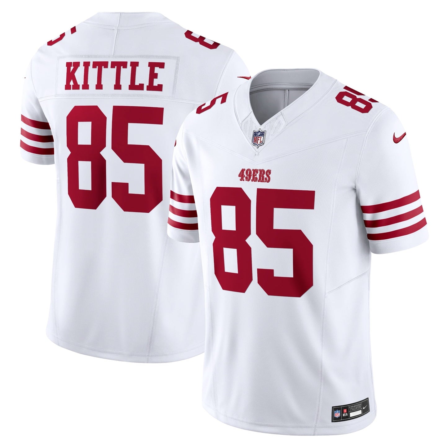Men's Nike George Kittle White San Francisco 49ers Vapor Limited Jersey